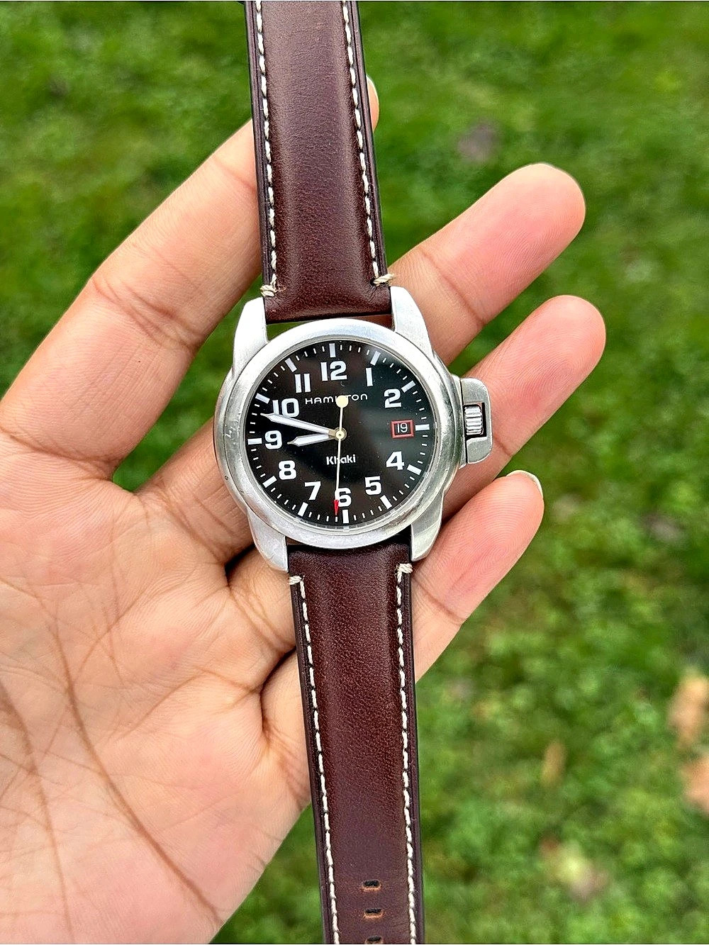 Hamilton Khaki Action date Quartz mens Watch Brown